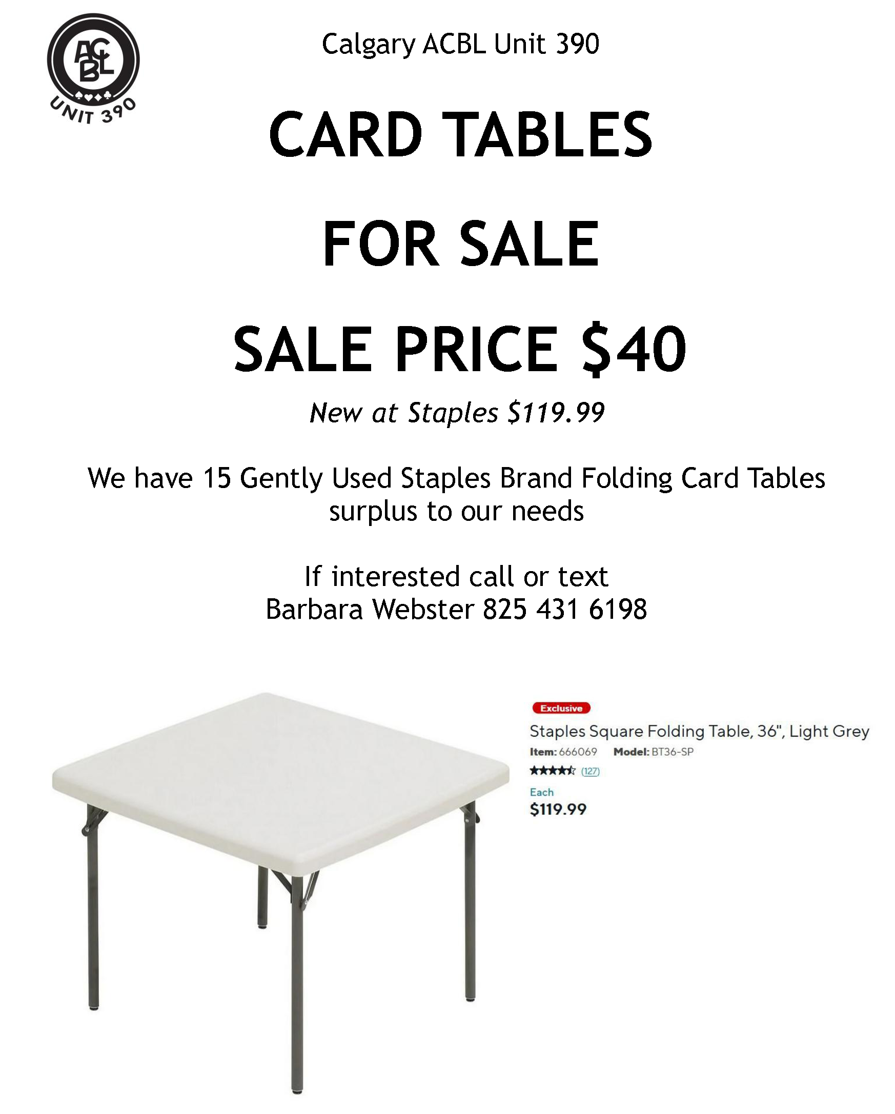 Folding Card Tables for Sale